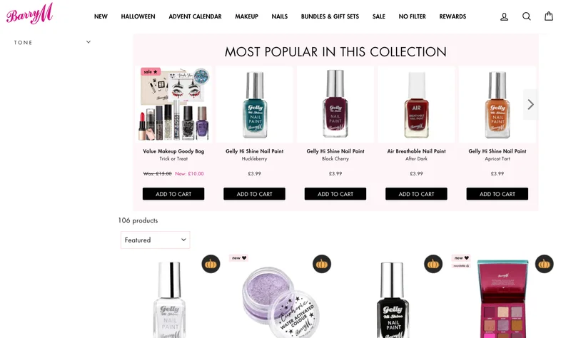 Collection page recommendation strategies