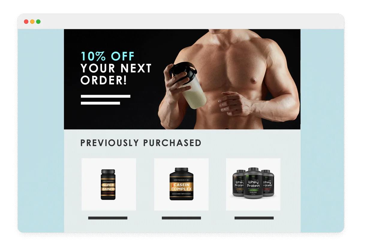 Reactivation email with personalized recommendations for lapsed customers